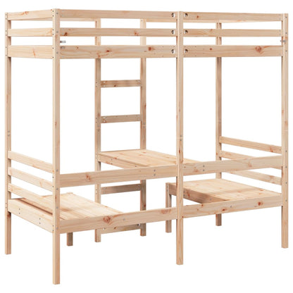 Giroletto Soppalco con Scrivania e Sedie 90x200cm Legno Pino