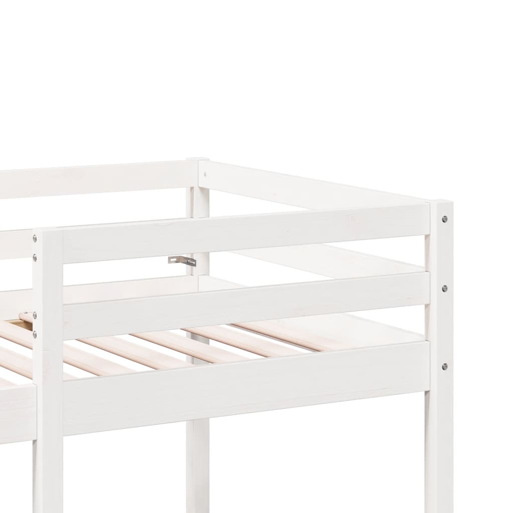 Giroletto Soppalco con Scrivania e Sedie Bianco 90x200cm Pino