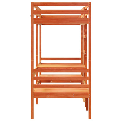 Giroletto Soppalco Scrivania e Sedie Marrone Cera 80x200cm Pino
