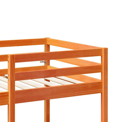 Giroletto Soppalco Scrivania e Sedie Marrone Cera 80x200cm Pino