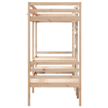 Giroletto Soppalco con Scrivania e Sedie 75x190cm Legno Pino