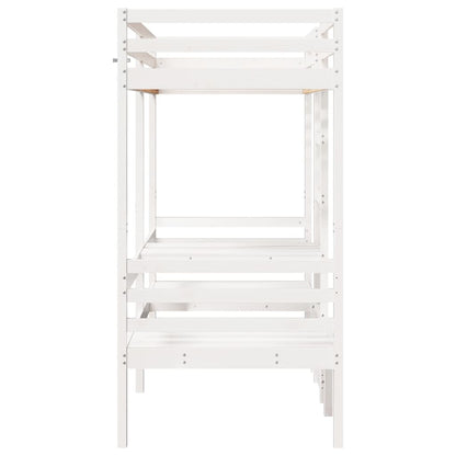 Giroletto Soppalco con Scrivania e Sedie Bianco 75x190cm Pino