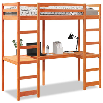 Giroletto Soppalco senza Materasso Marrone Cera 80x200cm Pino
