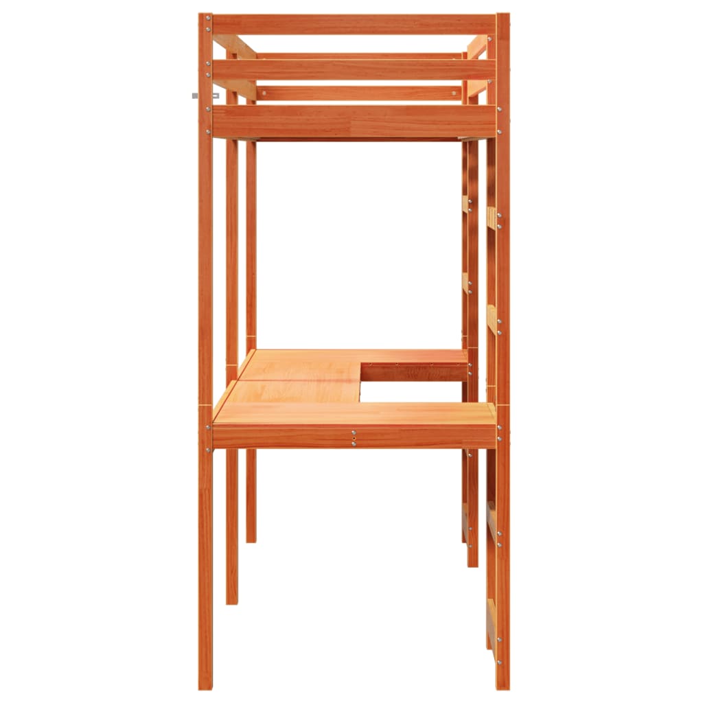 Giroletto Soppalco senza Materasso Marrone Cera 80x200cm Pino