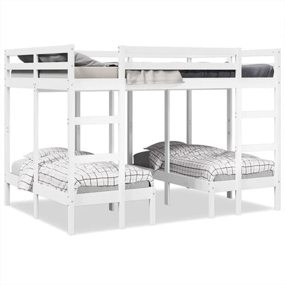 Giroletto Castello Triplo Bianco 140x200/70x140cm Massello Pino | homemem39