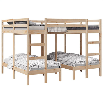 Giroletto Castello Triplo 160x200/80x160cm Legno Massello Pino
