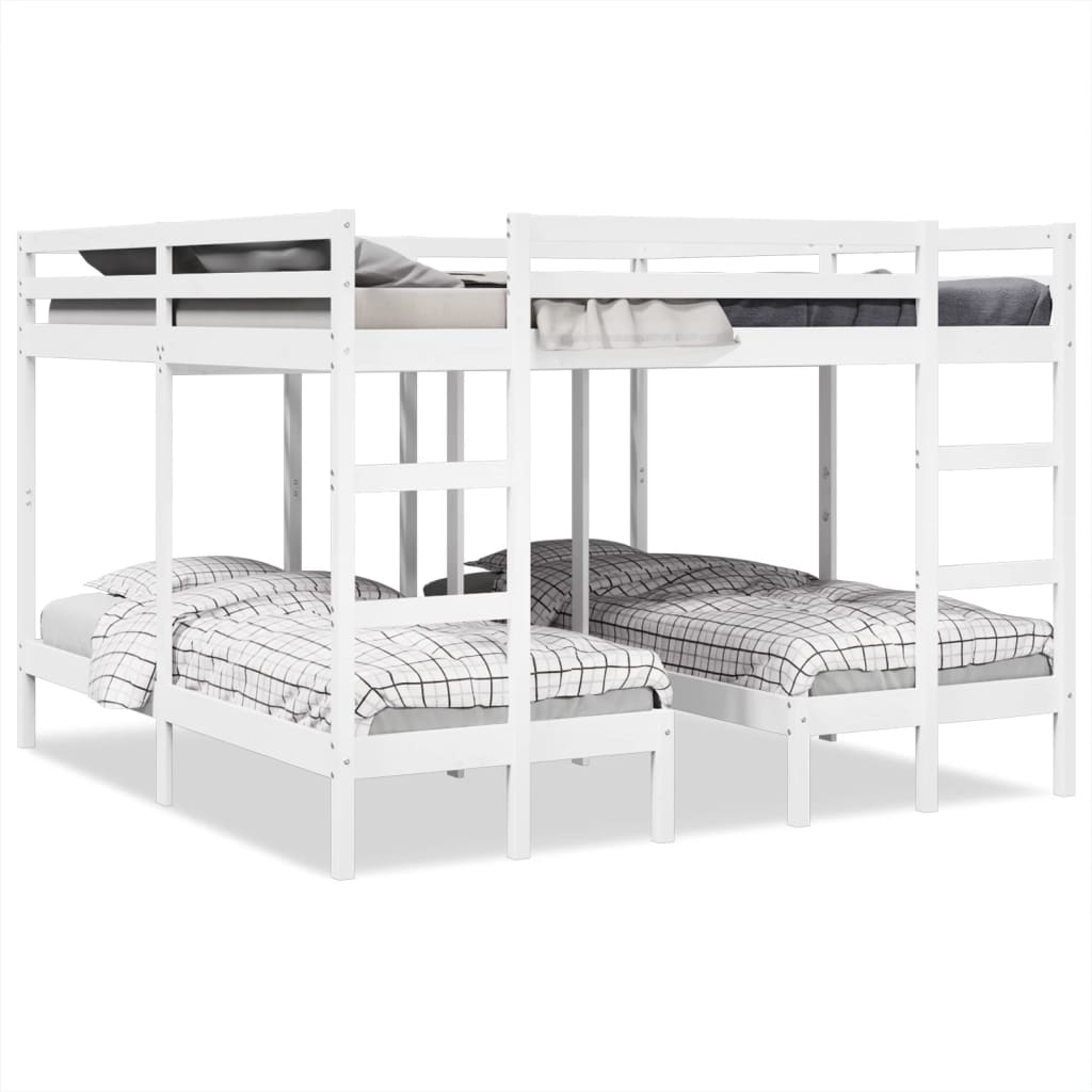 Giroletto Castello Triplo Bianco 200x200/80x200cm Massello Pino | homemem39