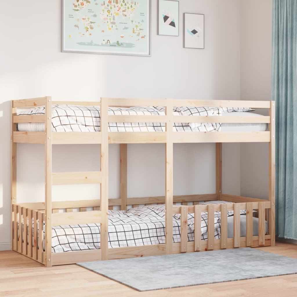 Letto a Castello 80x200 cm in Legno Massello di Pino