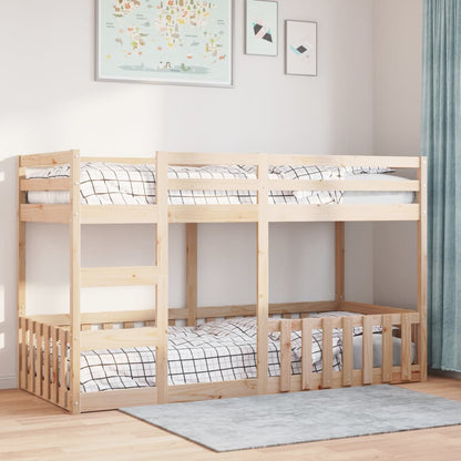 Letto a Castello 80x200 cm in Legno Massello di Pino