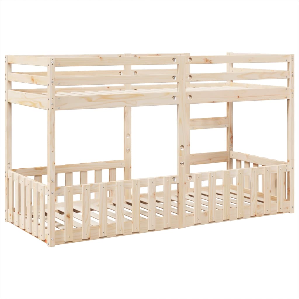 Letto a Castello 80x200 cm in Legno Massello di Pino