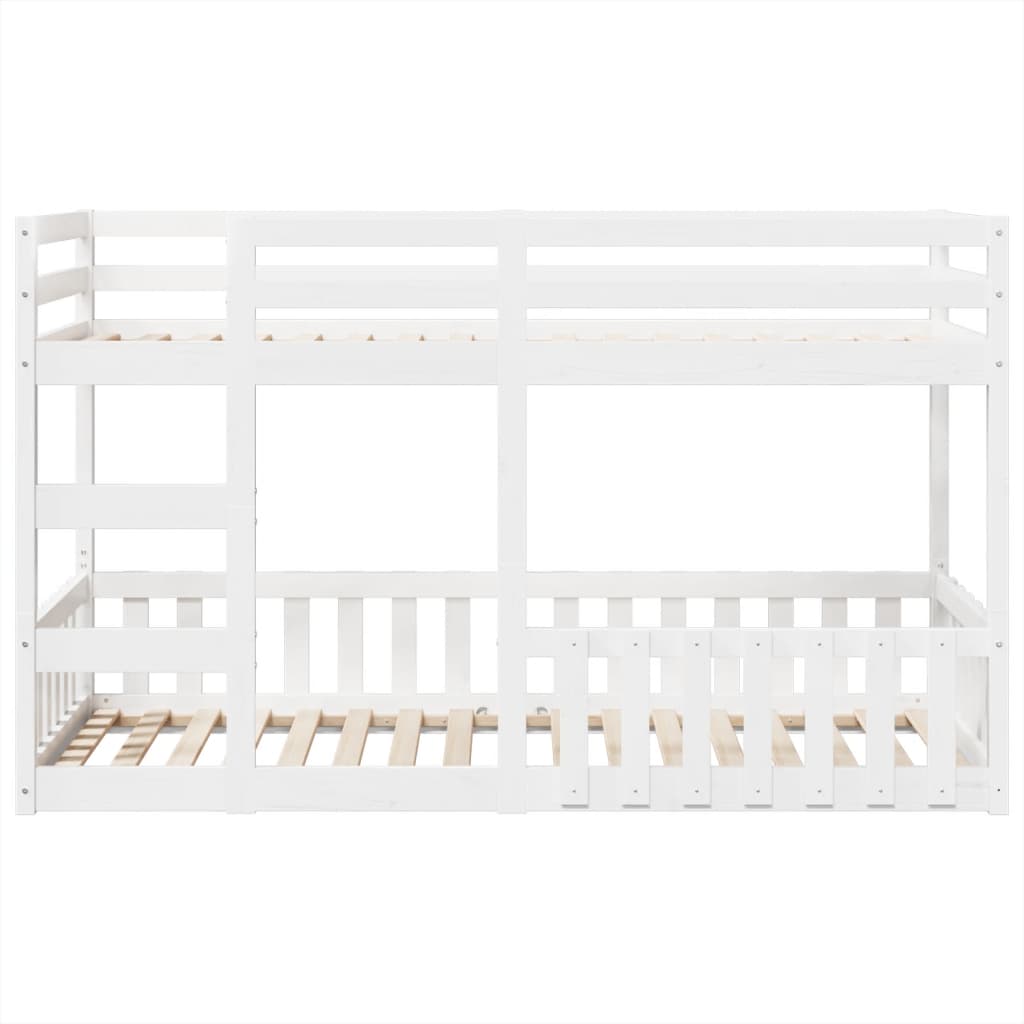 Letto a Castello Bianco 80x200 cm in Legno Massello di Pino | homemem39