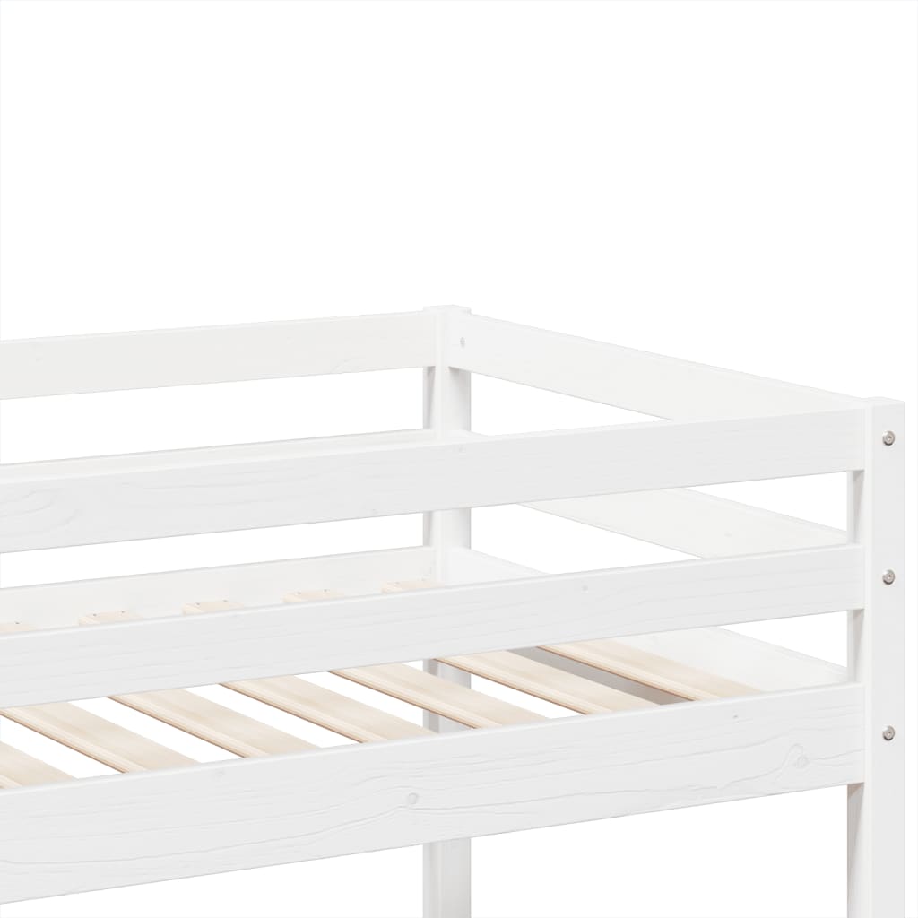 Letto a Castello Bianco 80x200 cm in Legno Massello di Pino