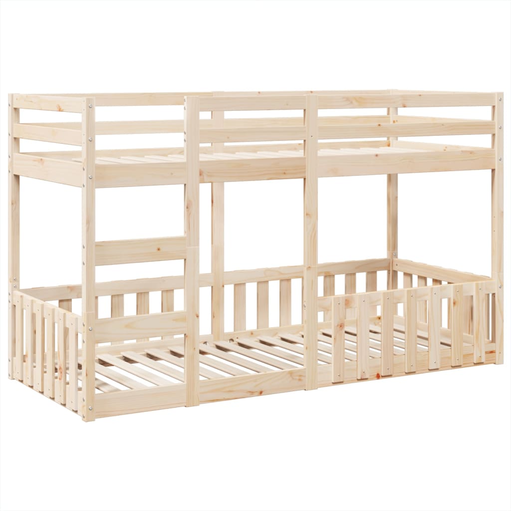 Letto a Castello 90x200 cm in Legno Massello di Pino | homemem39