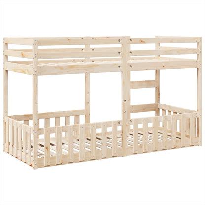 Letto a Castello 90x200 cm in Legno Massello di Pino | homemem39