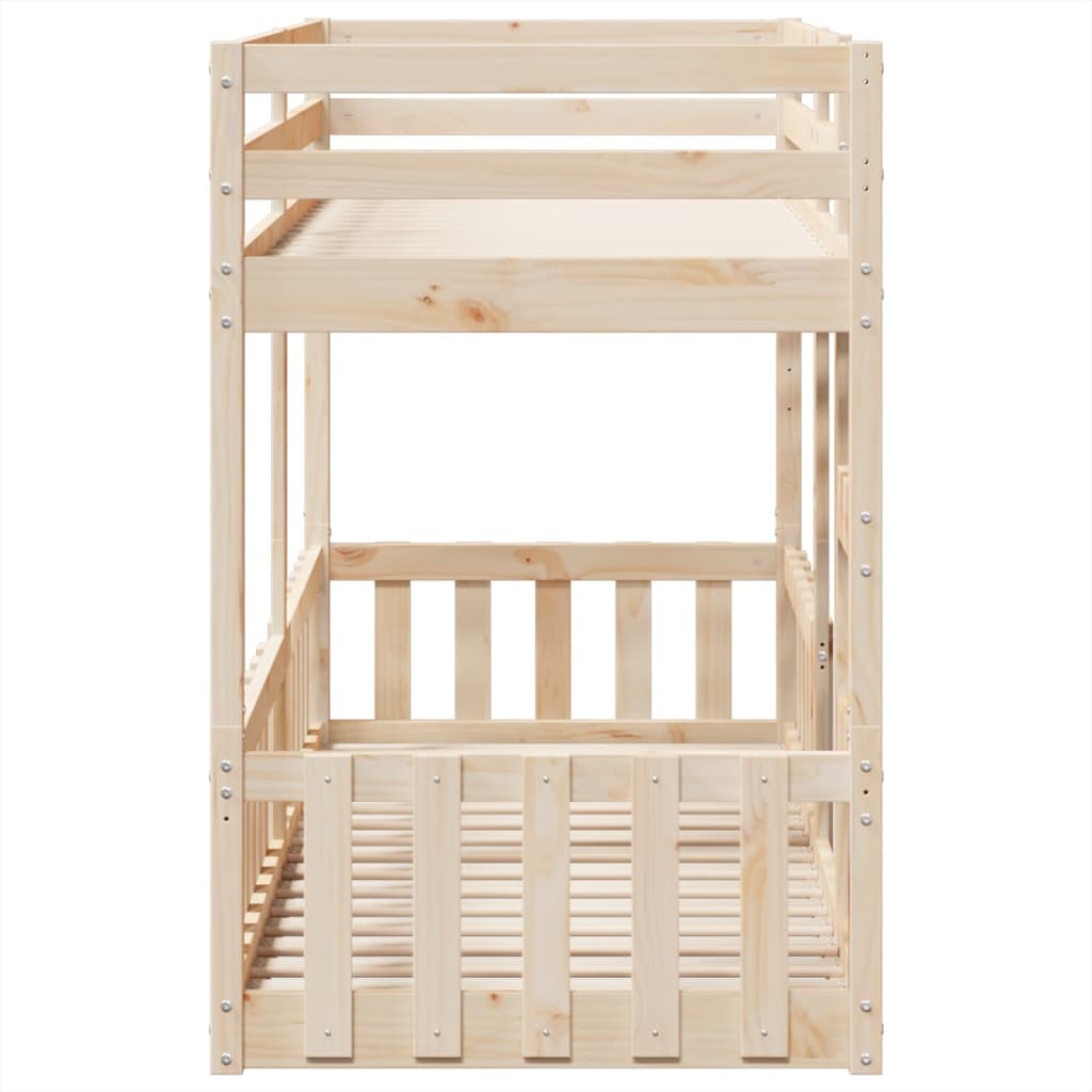 Letto a Castello 90x190 cm in Legno Massello di Pino | homemem39