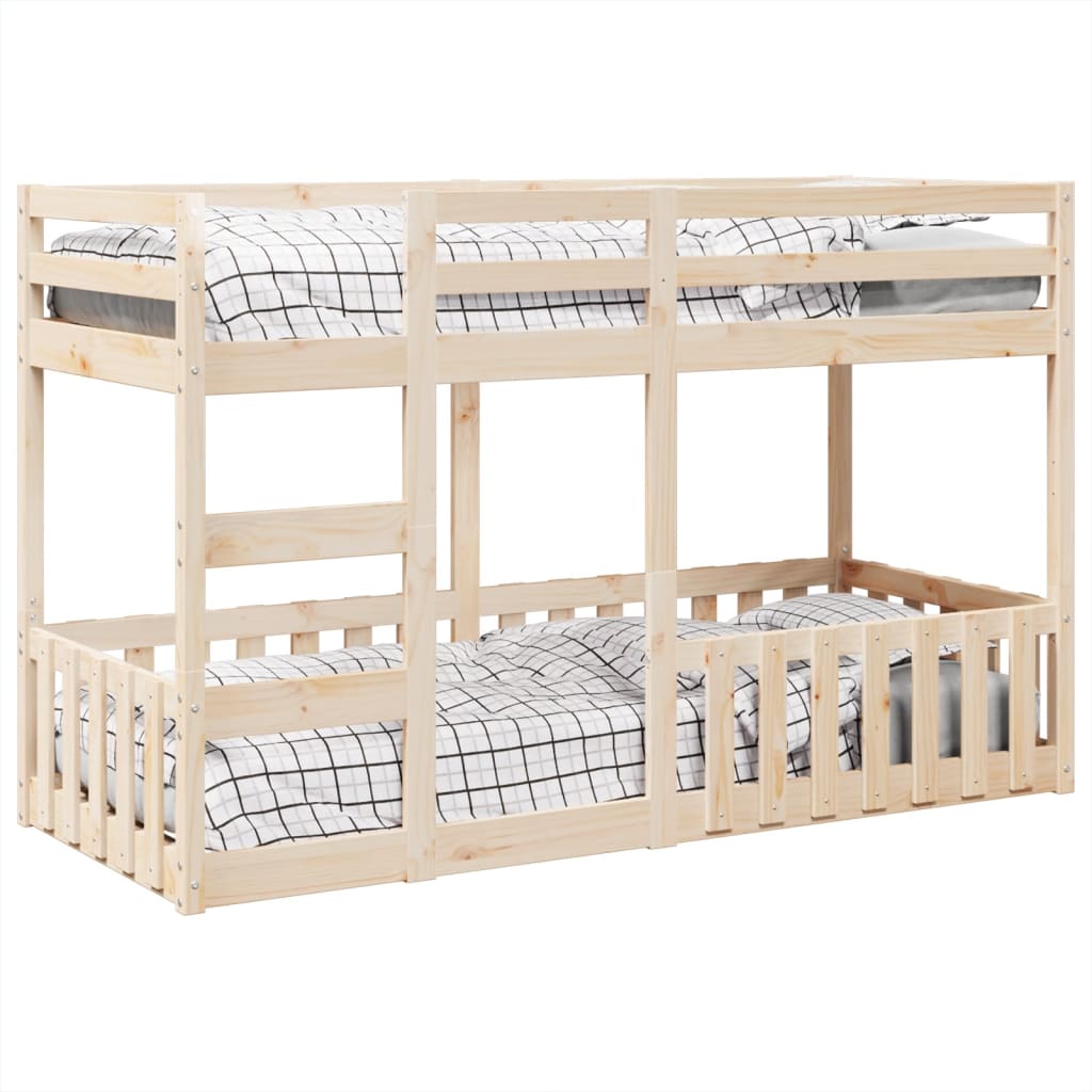 Letto a Castello 75x190 cm in Legno Massello di Pino