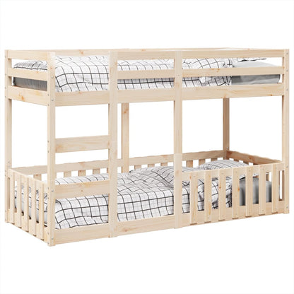 Letto a Castello 75x190 cm in Legno Massello di Pino