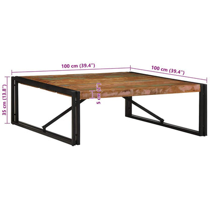 Tavolino Salotto Multicolore 100x100x35 cm Legno Recupero