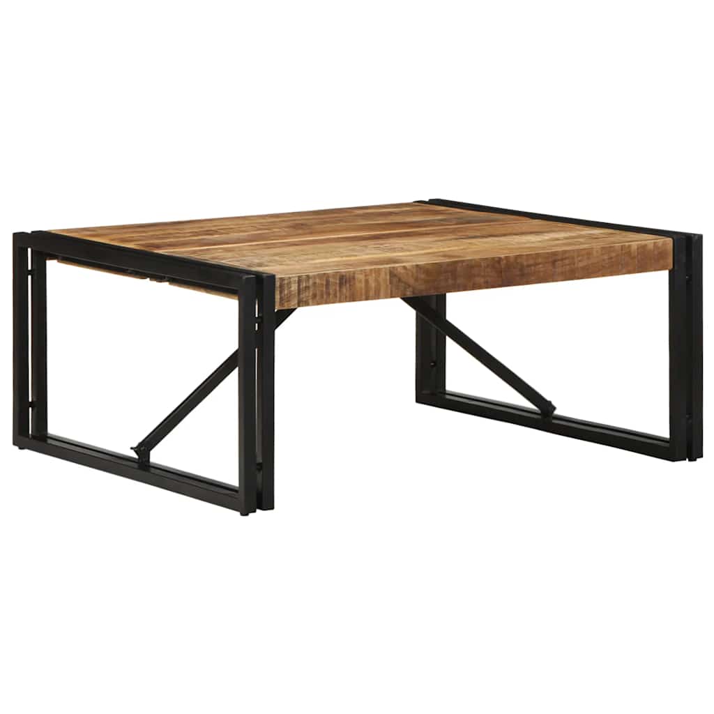 Tavolino 80x80x35 cm in Legno Massello di Mango Grezzo | homemem39