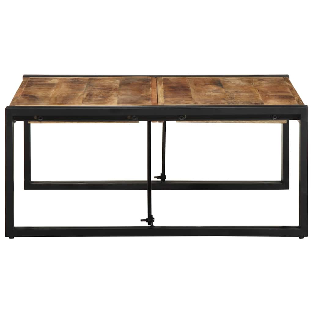 Tavolino 80x80x35 cm in Legno Massello di Mango Grezzo | homemem39