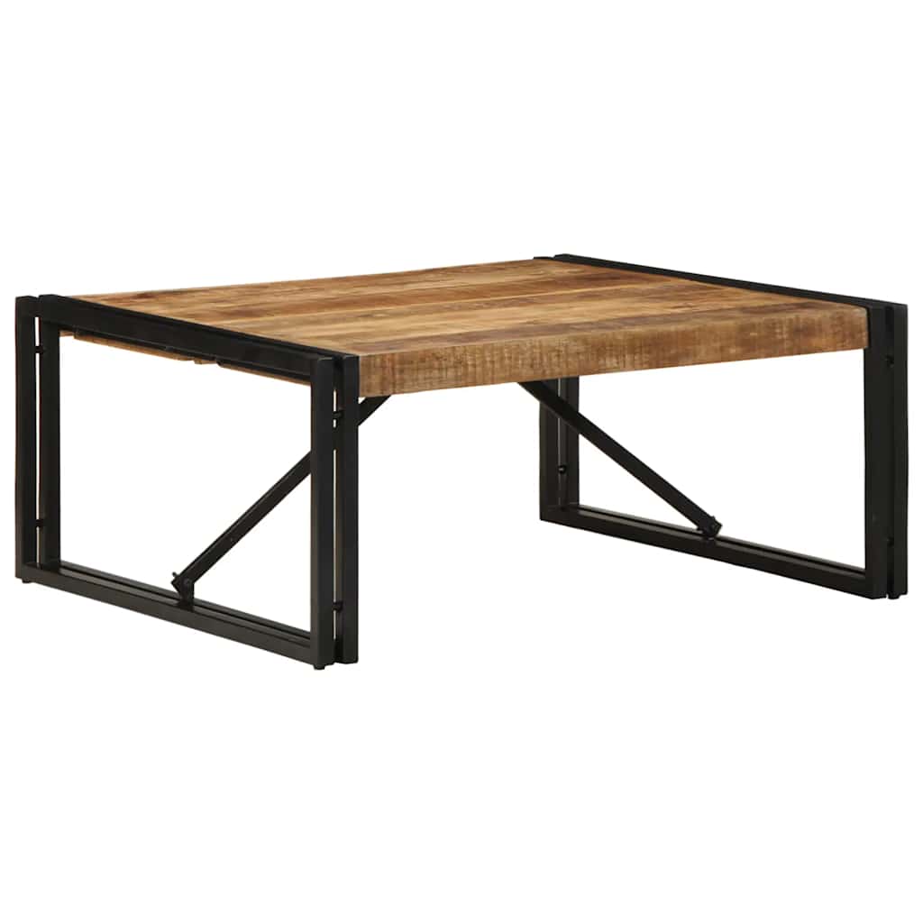 Tavolino 80x80x35 cm in Legno Massello di Mango Grezzo | homemem39