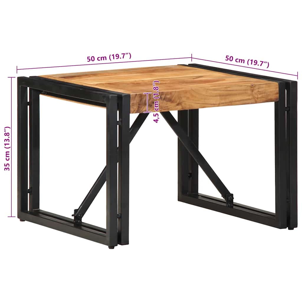 Tavolino da Caffè 50x50x35 cm Legno Massello di Acacia | homemem39