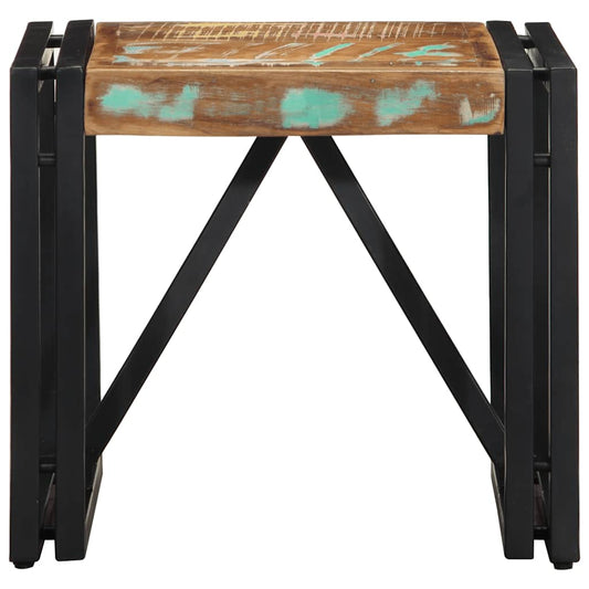 Tavolino Salotto Multicolore 40x40x35cm Legno Massello Recupero | homemem39
