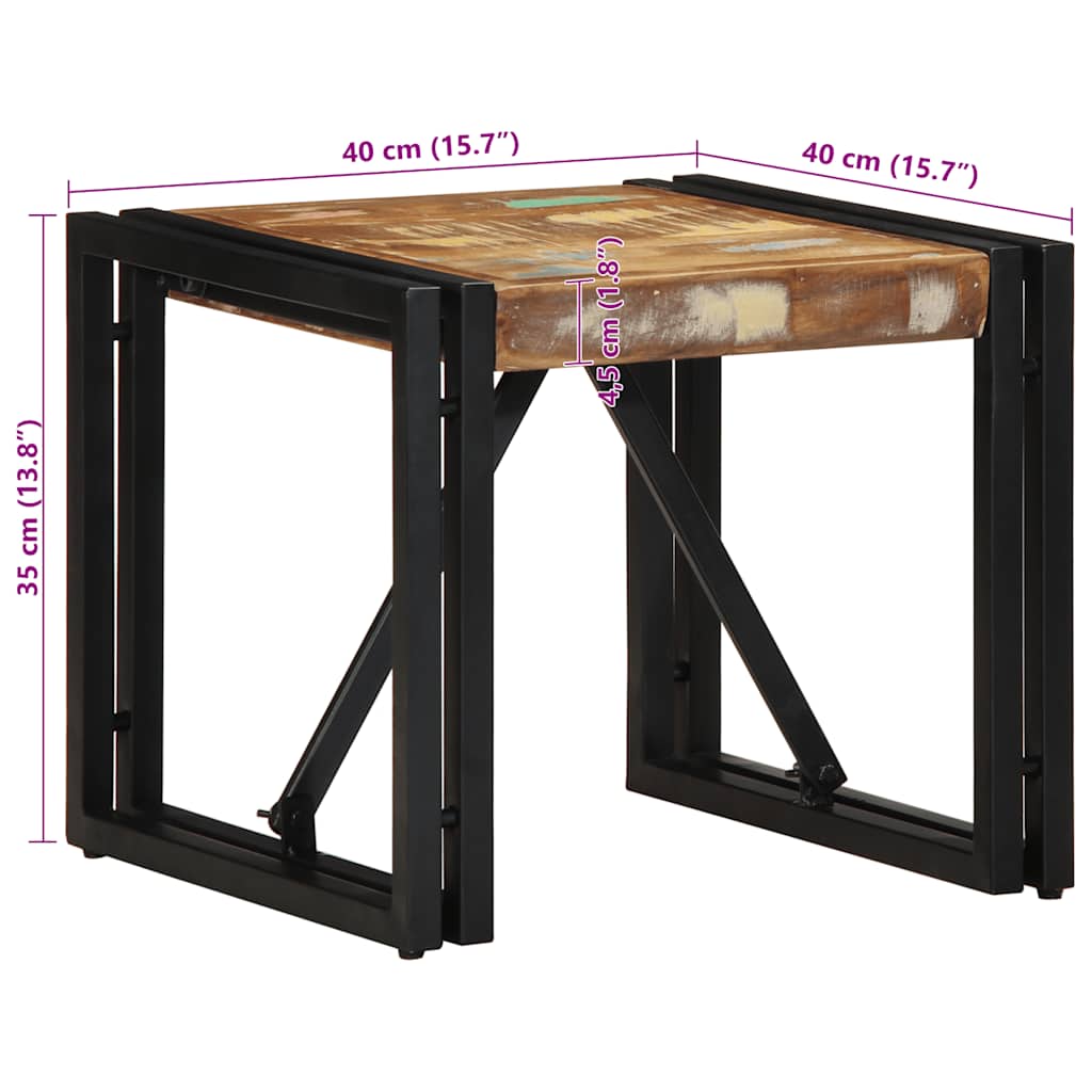 Tavolino Salotto Multicolore 40x40x35cm Legno Massello Recupero | homemem39