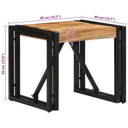 Tavolino da Salotto 40x40x35 cm in Legno Massello di Acacia | homemem39