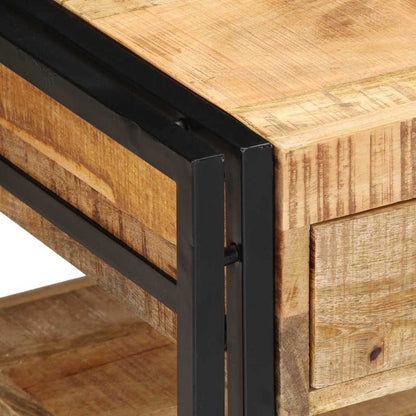 Tavolino da Salotto 90x50x38 cm Legno Massello di Mango Grezzo