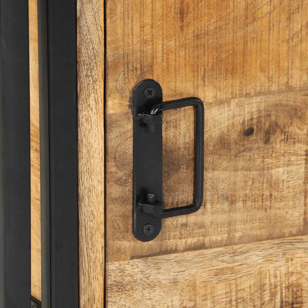 Comodino 40x40x59 cm in Legno Grezzo Massello di Mango - homemem39