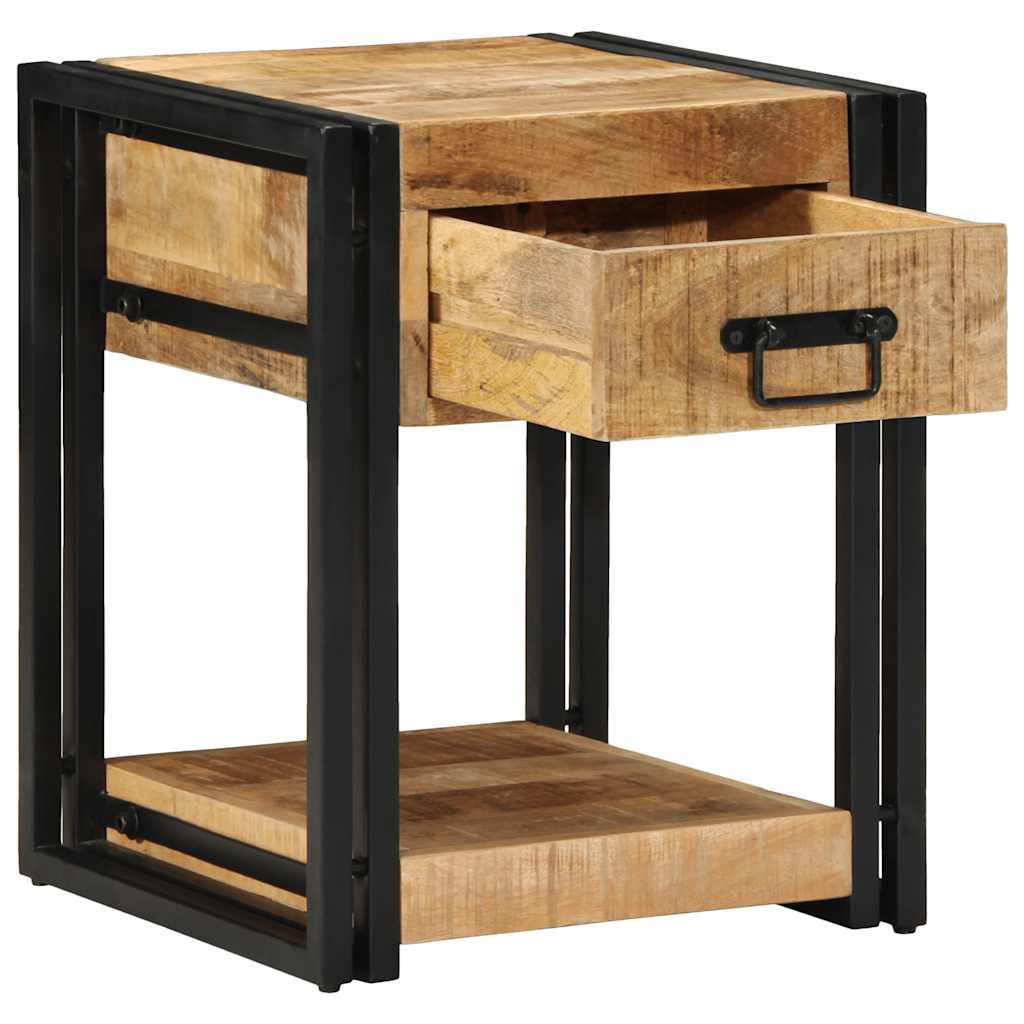 Comodino 40x40x50 cm in Legno Grezzo Massello di Mango | homemem39