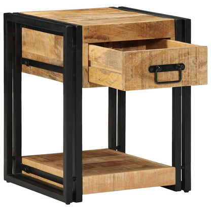 Comodino 40x40x50 cm in Legno Grezzo Massello di Mango | homemem39