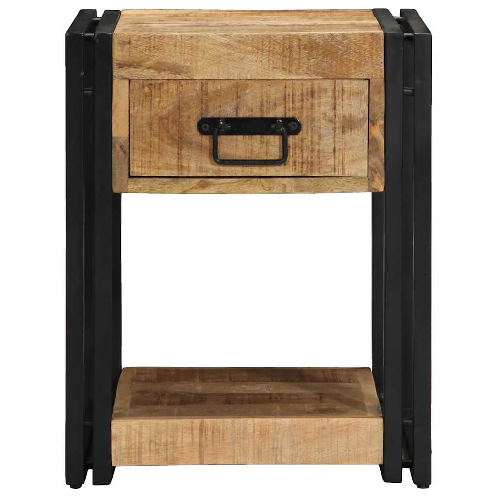 Comodino 40x40x50 cm in Legno Grezzo Massello di Mango | homemem39