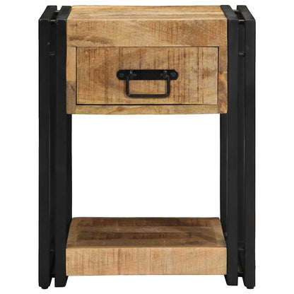 Comodino 40x40x50 cm in Legno Grezzo Massello di Mango | homemem39