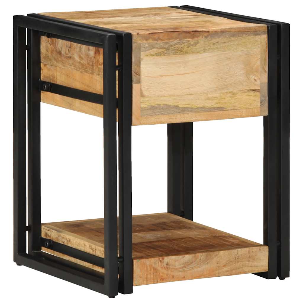 Comodino 40x40x50 cm in Legno Grezzo Massello di Mango | homemem39