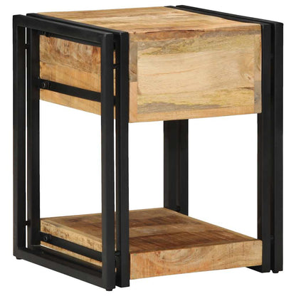 Comodino 40x40x50 cm in Legno Grezzo Massello di Mango | homemem39