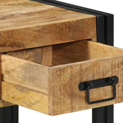 Comodino 40x40x50 cm in Legno Grezzo Massello di Mango - homemem39