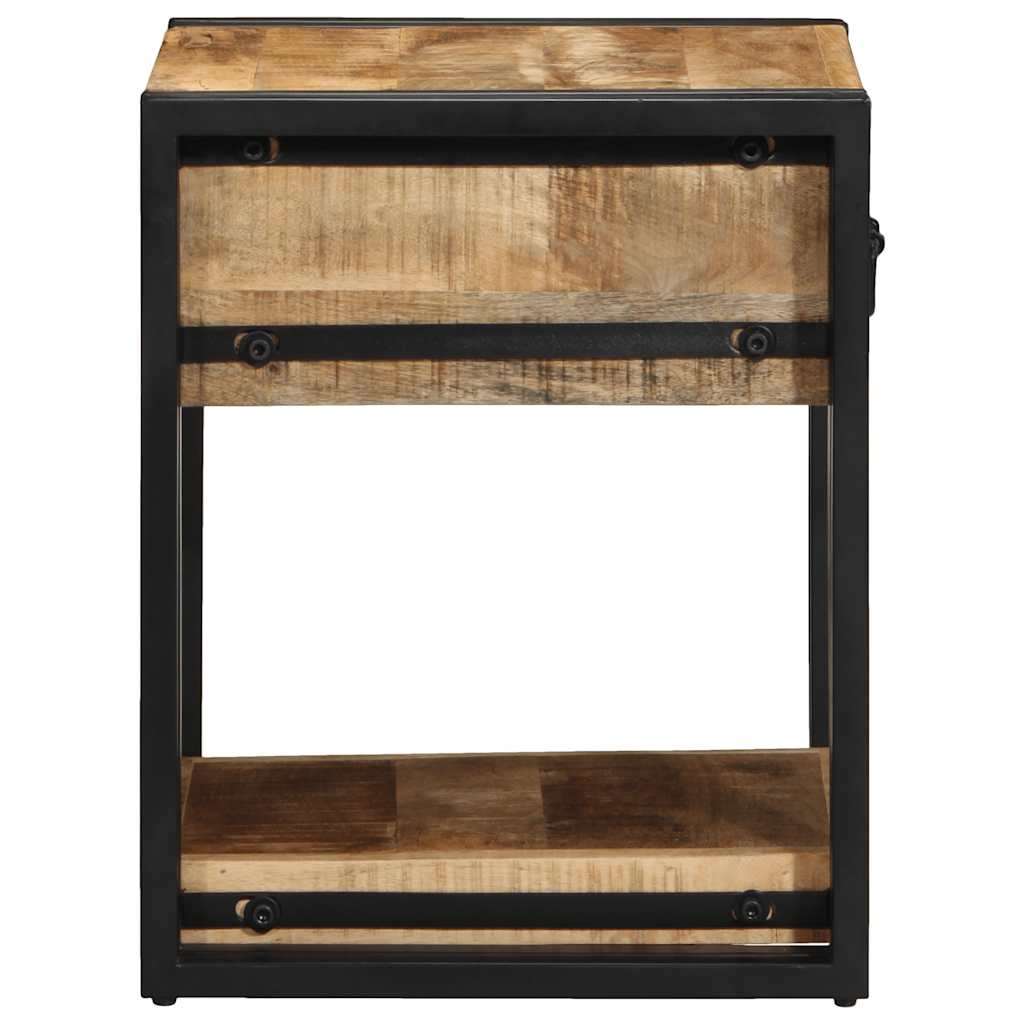 Comodini 2 pz 40x40x50 cm in Legno Massello di Mango Grezzo - homemem39