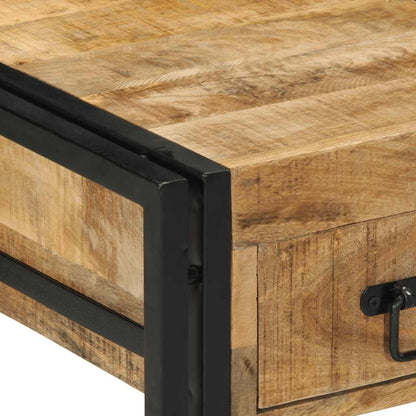 Comodini 2 pz 40x40x50 cm in Legno Massello di Mango Grezzo - homemem39