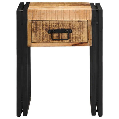 Tavolino Marrone e Nero 40 x 40 x 50 cm Legno di mango massello