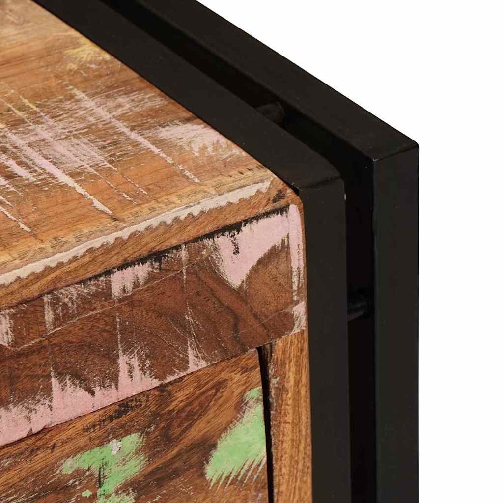 Mobile per scarpe con porta Marrone legno massello di riciclo - homemem39