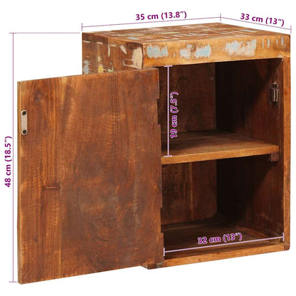 Comodino Marrone 35 x 33 x 48 cm Legno Solido Recuperato - homemem39