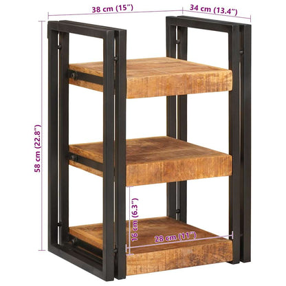 Comodino Marrone e nero 38 x 33 x 58 cm Legno di mango massello - homemem39