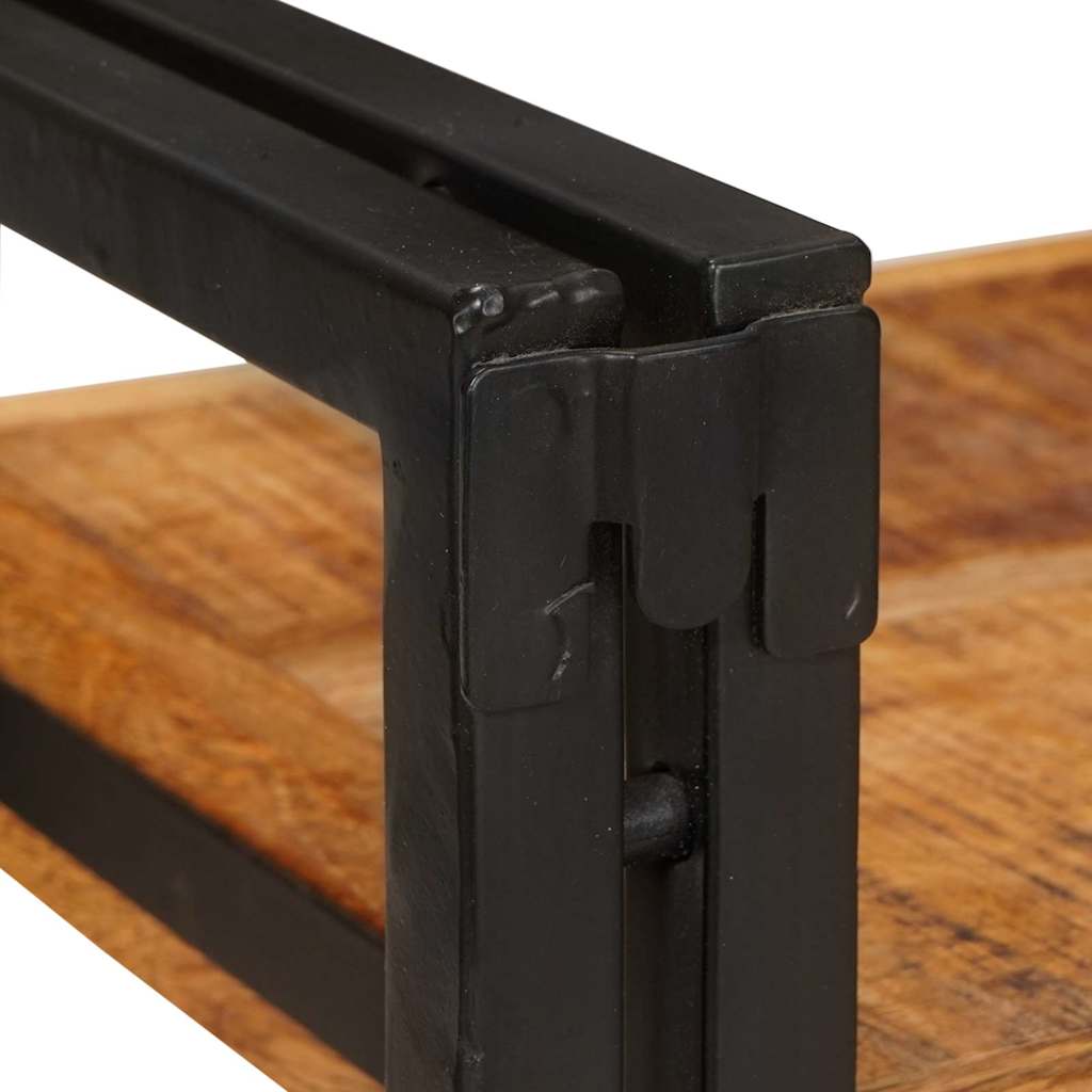 Comodino 2 pcs Marrone e nero Legno di mango massello - homemem39