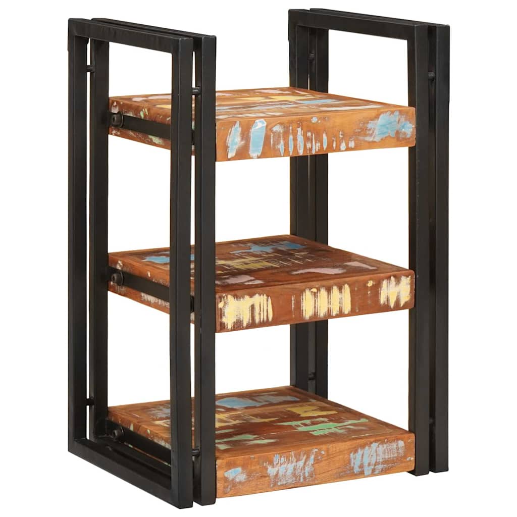 Comodino Marrone e Nero Legno massello di recupero