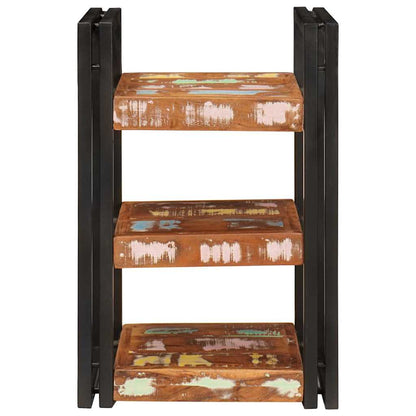 Comodino Marrone e Nero Legno massello di recupero