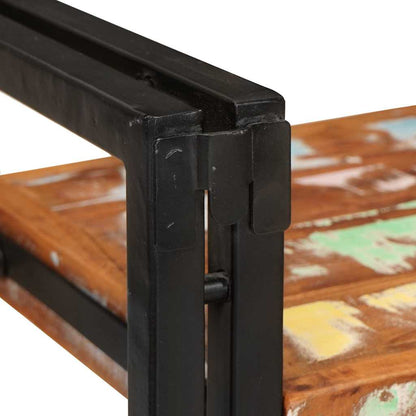 Comodino 2 pcs Marrone e nero Legno Solido Recuperato - homemem39