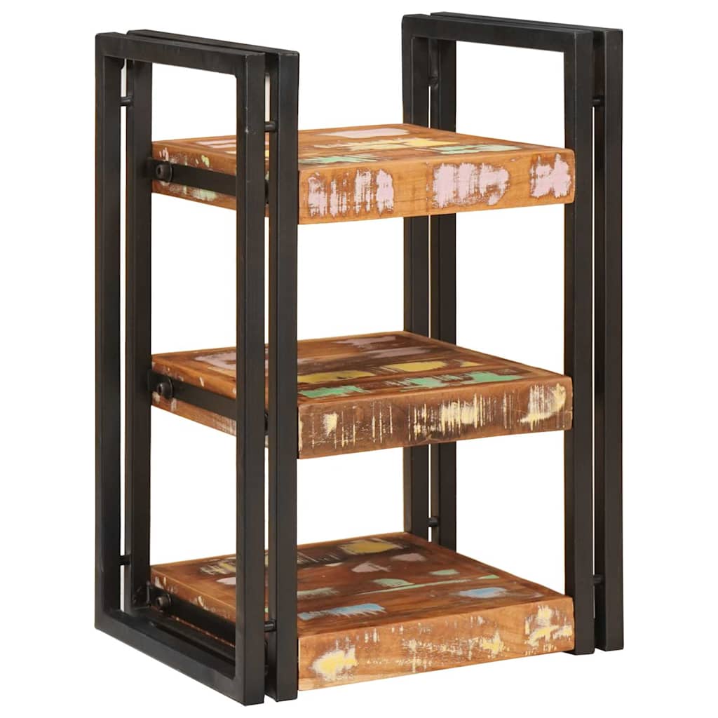 Comodino 2 pcs Marrone e nero Legno Solido Recuperato - homemem39