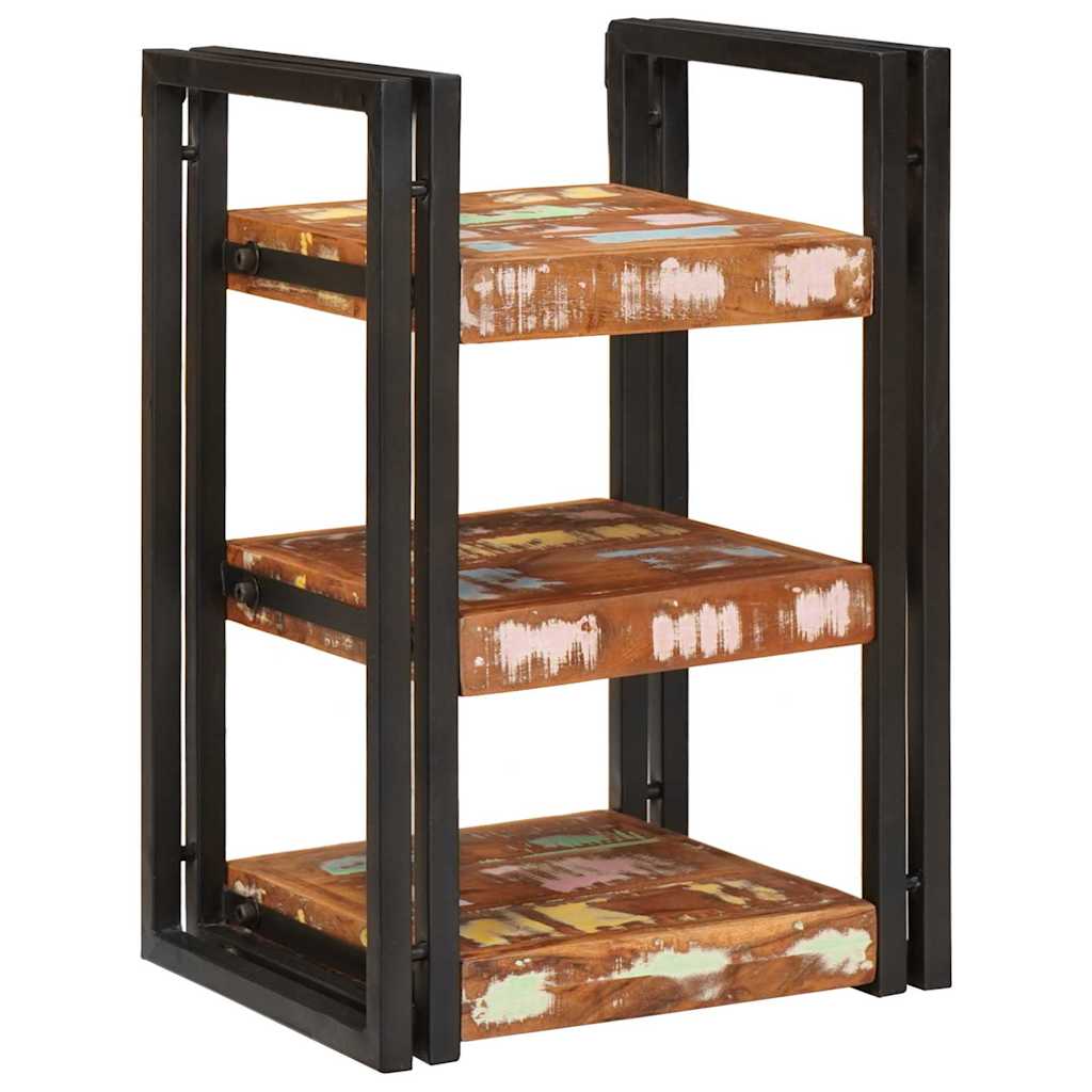 Comodino 2 pcs Marrone e nero Legno Solido Recuperato - homemem39